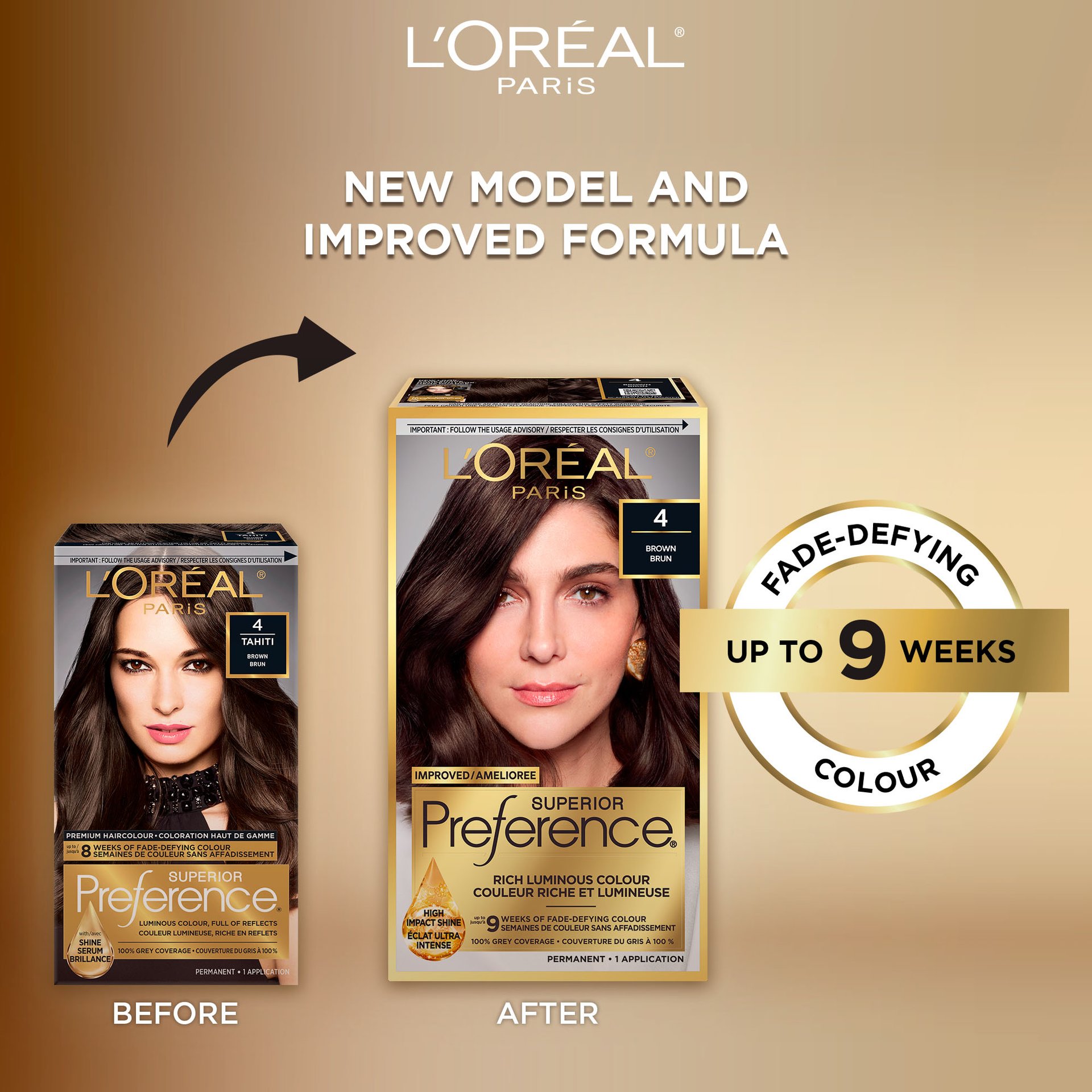 Old and new packaging of Superior Preference showcasing the new and improved formula